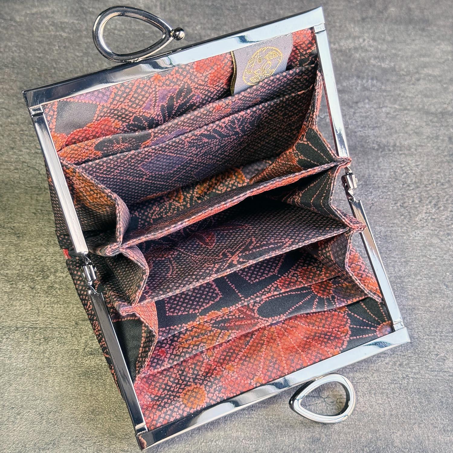 《木橡》お札を折らない二つ折りスリム財布〈正絹・着物帯リメイク〉 | 3枚目