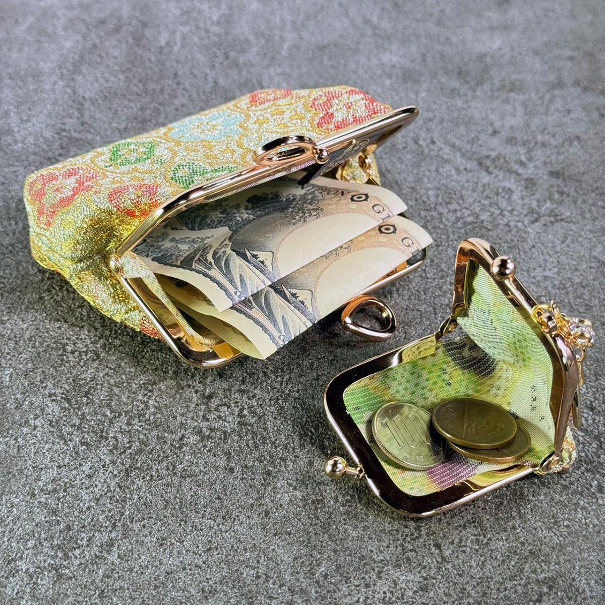 母の日ギフトセット｜正絹金襴のミニがま口ポーチ＆キーホルダー《送料無料》 | 3枚目