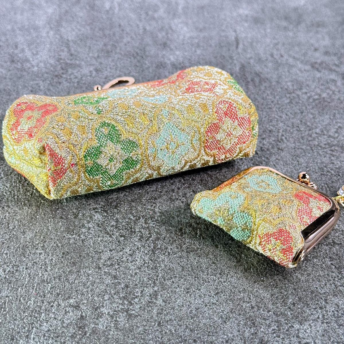 母の日ギフトセット｜正絹金襴のミニがま口ポーチ＆キーホルダー《送料無料》 | 5枚目